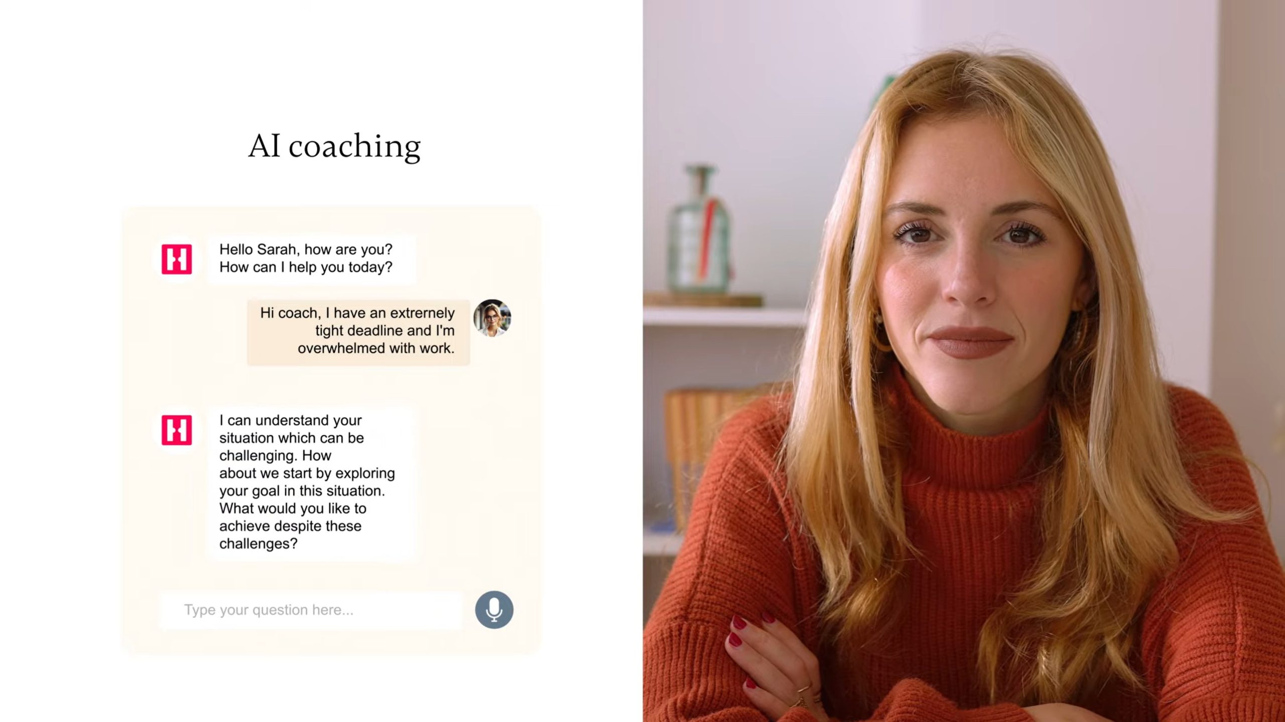 AI coaching role play with avatar by Coachello
